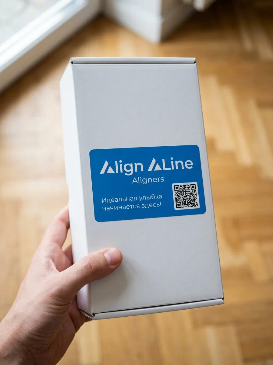 Коробка элайнеров AlignALine в руке